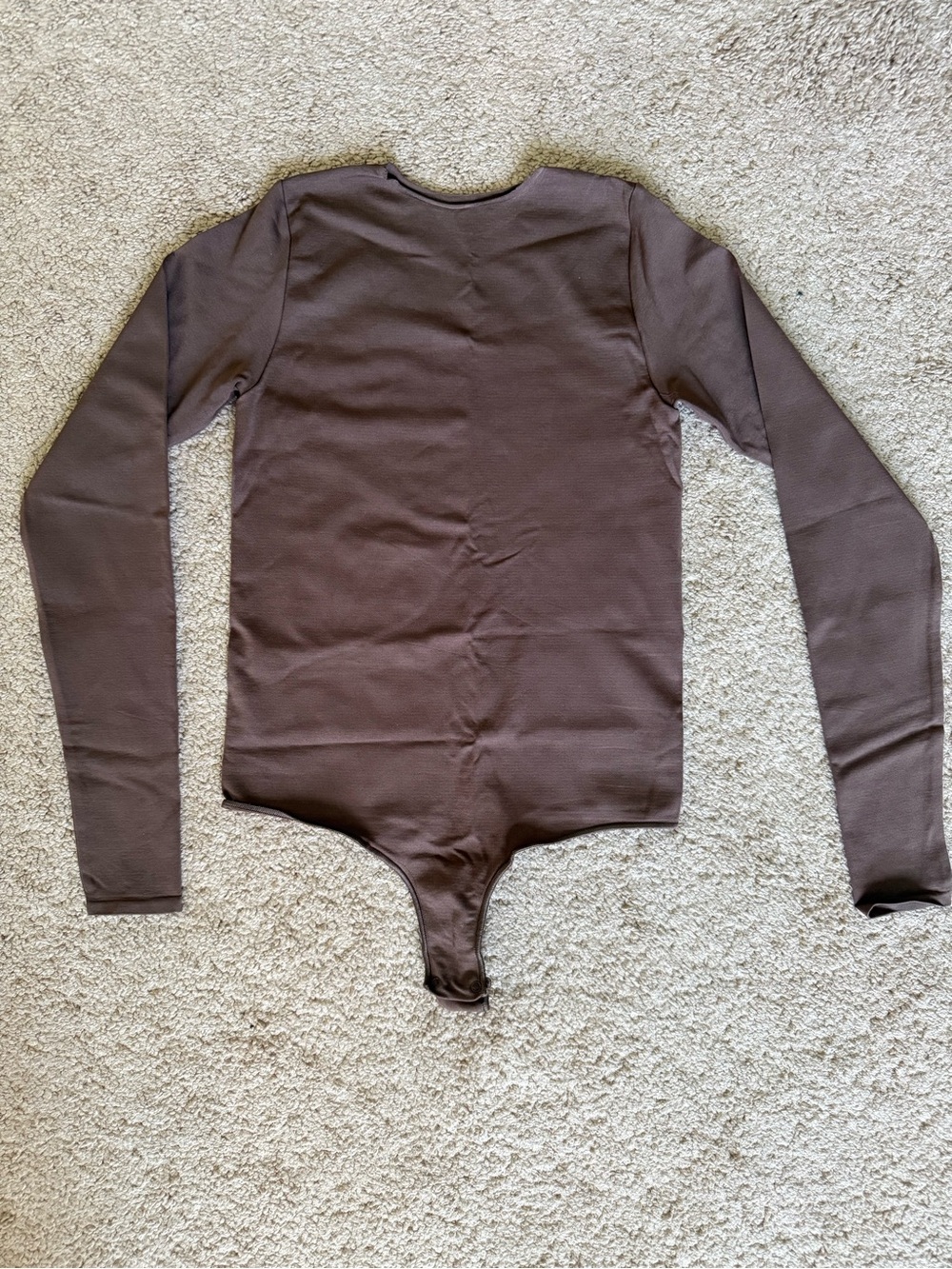 SKIMS Fitted Long Sleeve Bodysuit Chocolate Brown